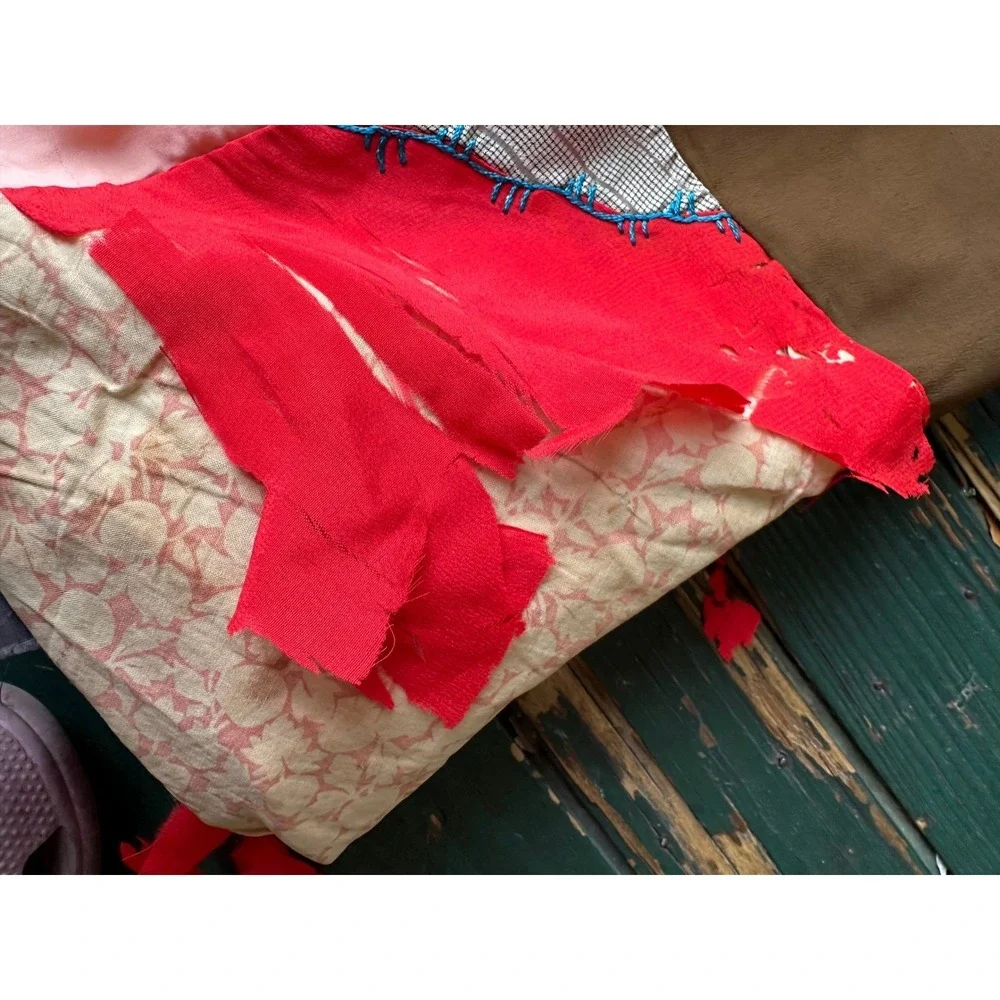 Antique Victorian Crazy Quilt Top Hand‎ Embroidered Silk Velvet Patchwork